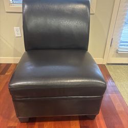 Dark Brown/black Faux Leather Large Chairs