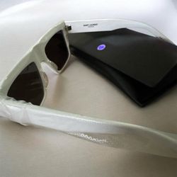 Saint Laurent White Square Sunglasses