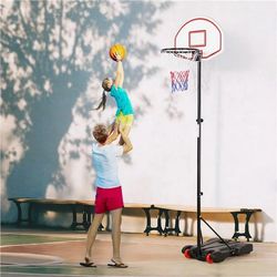 Height-Adjustable Portable Basketball System Hoop, Goal for Kid's, Outdoor