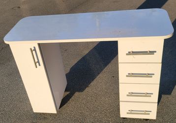 White Custom made Desk with Drawers