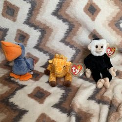 Set of 3 Ty Original Beanie Babies – Scoop, Twigs & Mooch – Pre-Owned