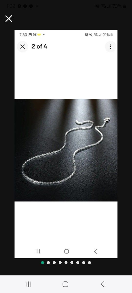 20" .925 Silver Box Chain Necklace 1mm Thick