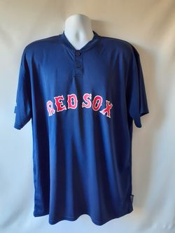 Majestic Boston Red Sox men's navy short sleeve 1/4 button jersey size XL