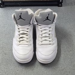 Nike Air Jordan 5 Retro 2015 White Metallic Size 13 136027-130