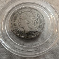 United States 1868 Three-Cent Nickel.