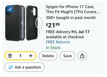 Thin Fit MagFit [TPU Covered Camera Control] [Compatible with MagSafe] iPhone 17 case