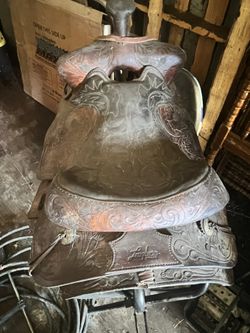 Vintage Saddle With Stand