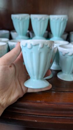 12 mint green ice cream cups