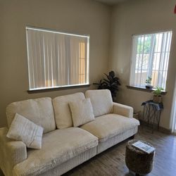 White Corduroy Sofa