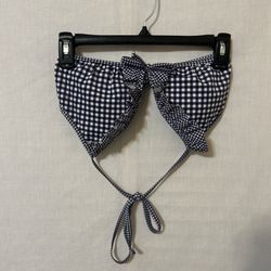 Gingham Bikini Top with Ruffle and Bow