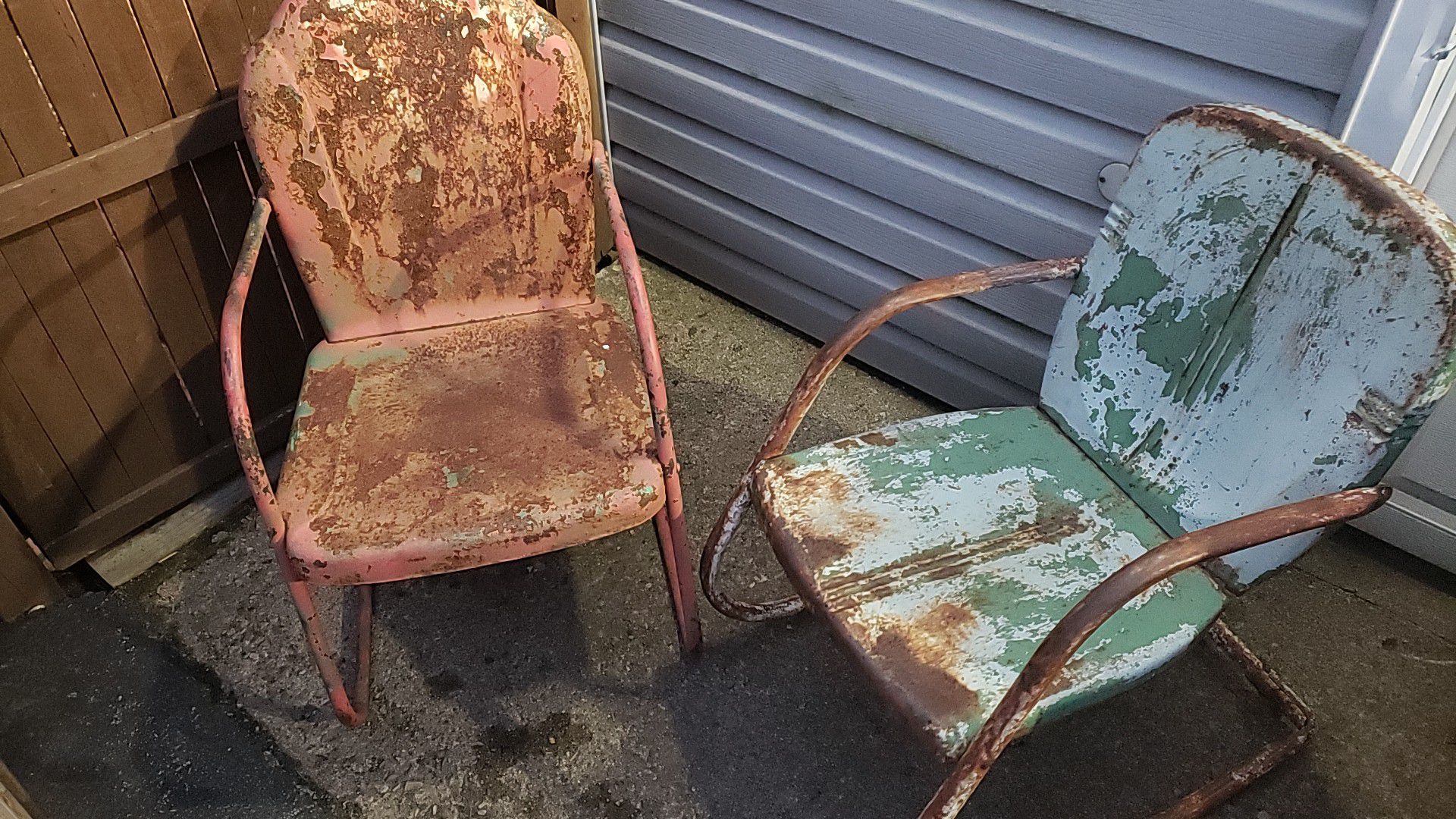 Pair of Vintage Metal Lawn Chairs