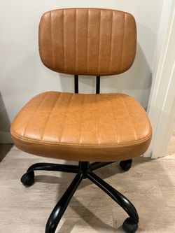 Light brown leather desk chair
