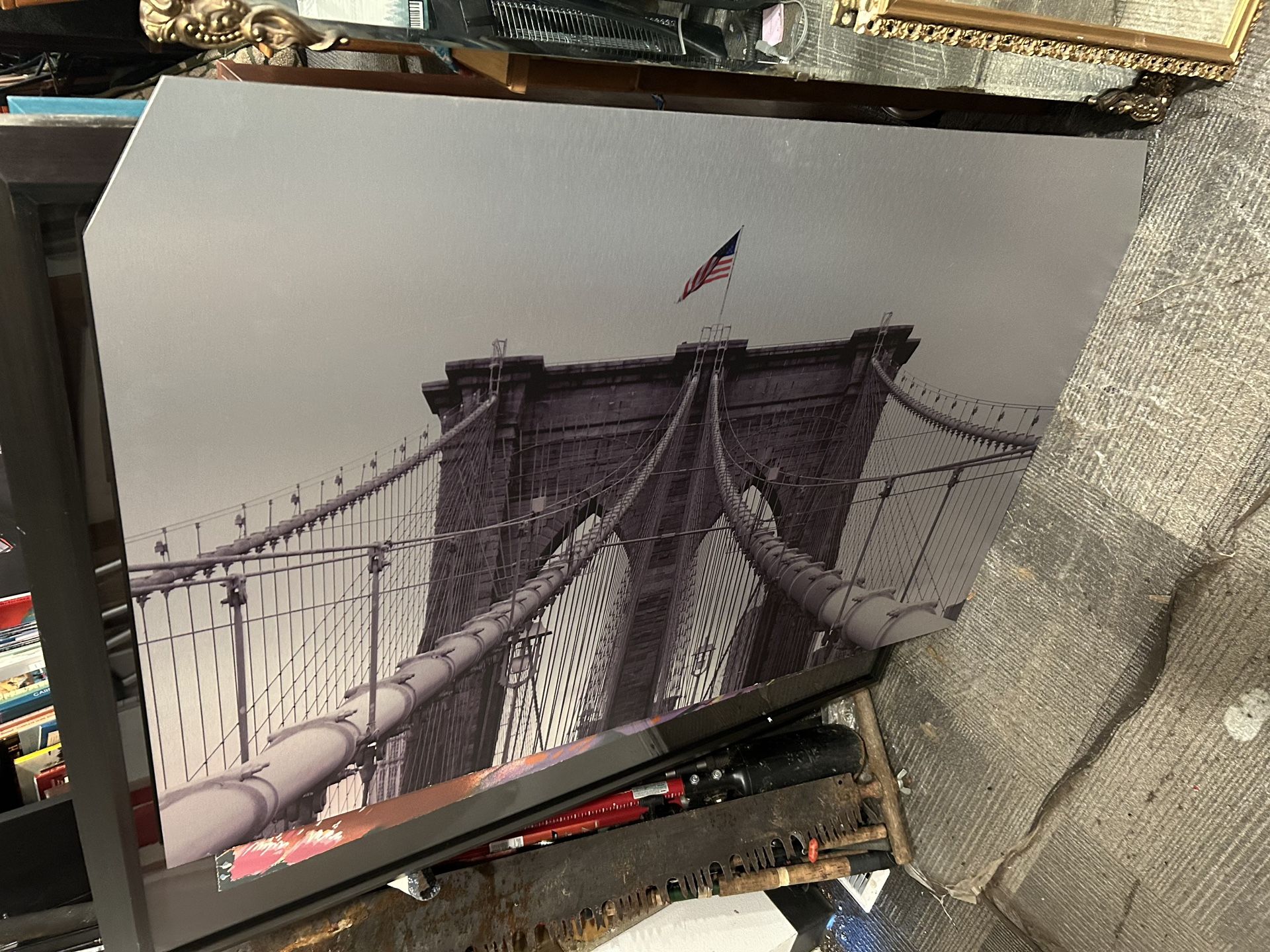 Large Framed Brooklyn Bridge Print