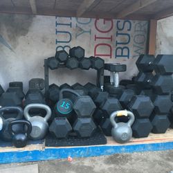 Rubber Hex Dumbbells 1.50 Per Pound