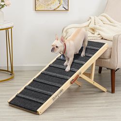 SweetBin Dog Ramp for Bed - Car Ramp for Dog - 39" Long Adjustable 16"-24" Dog Ramps for Small Dogs Medium Dogs - Dog Ramp for Couch, Bed or Sofa, Fol