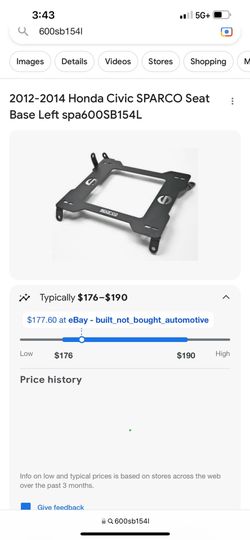 2012 To 2014 Civic Driver Seat Rail