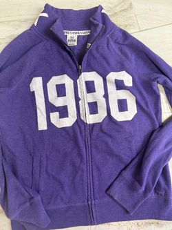 PINK Victoria’s Secret Purple 1986 Full-Zip Sweatshirt Size M
