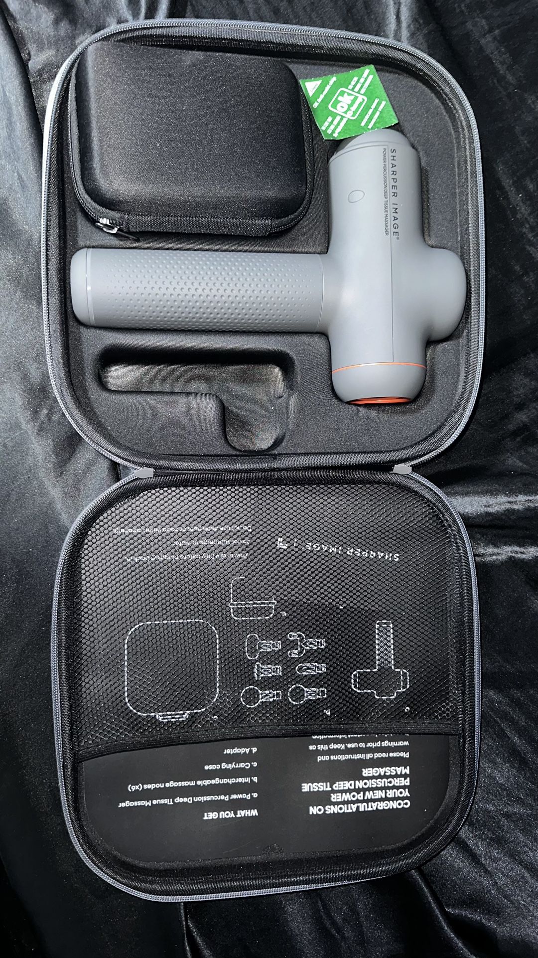 Power Percussion Deep Tissue Massager with 6 Attachments - Sharper Image Gun