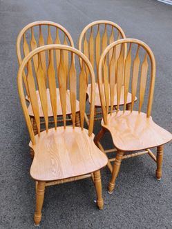 4 oak chairs excellent condition dining room dinner table chairs