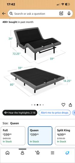 Queen Adjustable Bed Base Frame