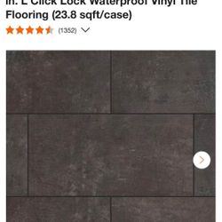 Lifeproof Castle Black Slate 6 MIL x 12 in. W x 24 in. L Click Lock Waterproof Vinyl Tile Flooring (