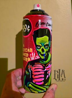 BORN LOSER One of a kind hand painted spray can - graffiti -art -signed w/ COA