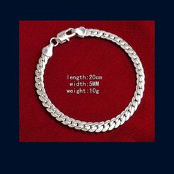 S925 Bracelet Unisex Cuban Link Bracelet 5mm