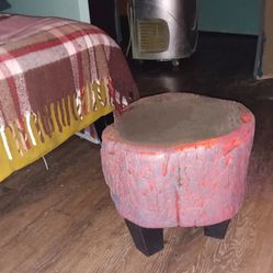 Log Foot Stool W/ Attached Legs $20