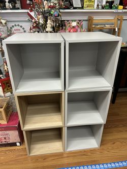 6 IKEA Eket Gray & Brown 14” Organizer Cubes