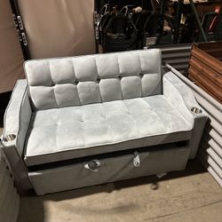 $50.00!! New 54.7" Pull Out Sofa Bed Futon Loveseat (missing Front Wheel)