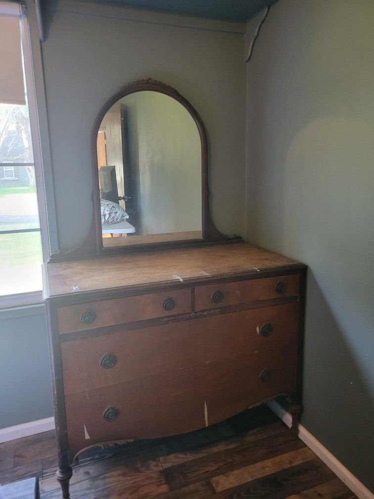 Antique Dresser With Mirror
