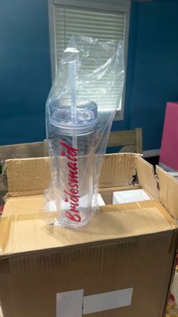 Bridesmaids cup with straw