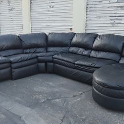 [FREE DELIVERY] Beautiful Real Leather Sectional