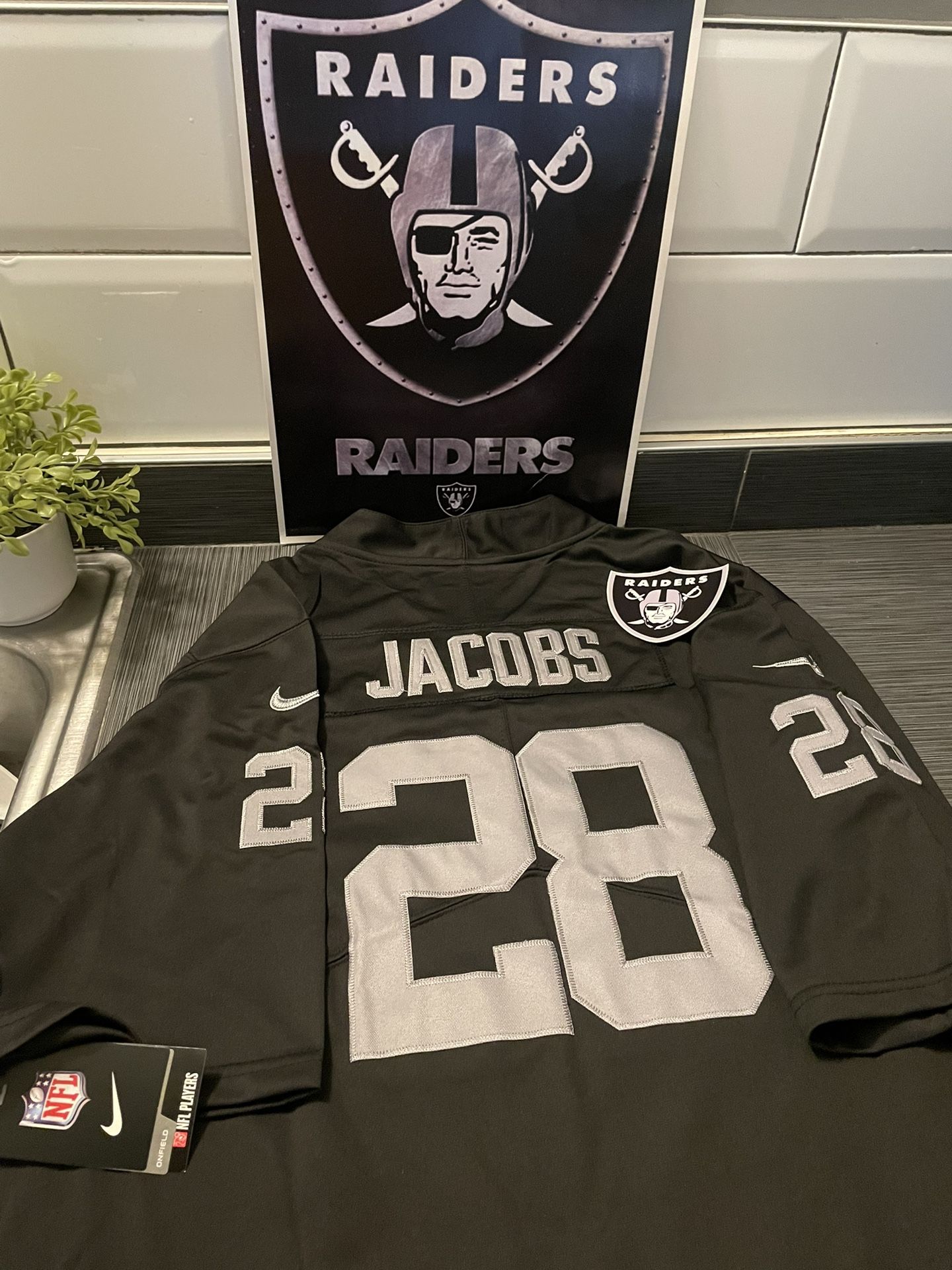 New!! Raiders Black Jersey High Quality! Comes With A Poster And