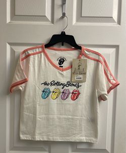 Brand new white Rolling Stones tee size L Juniors