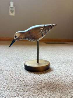 The Wooden Bird Factory Sanderling Wooden Shorebird Figurine
