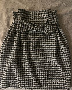 Express Pleated Waist Tweed Mini Skirt Size 6