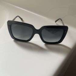 Women's Black Oversized Tiger Detail Sunglasses 