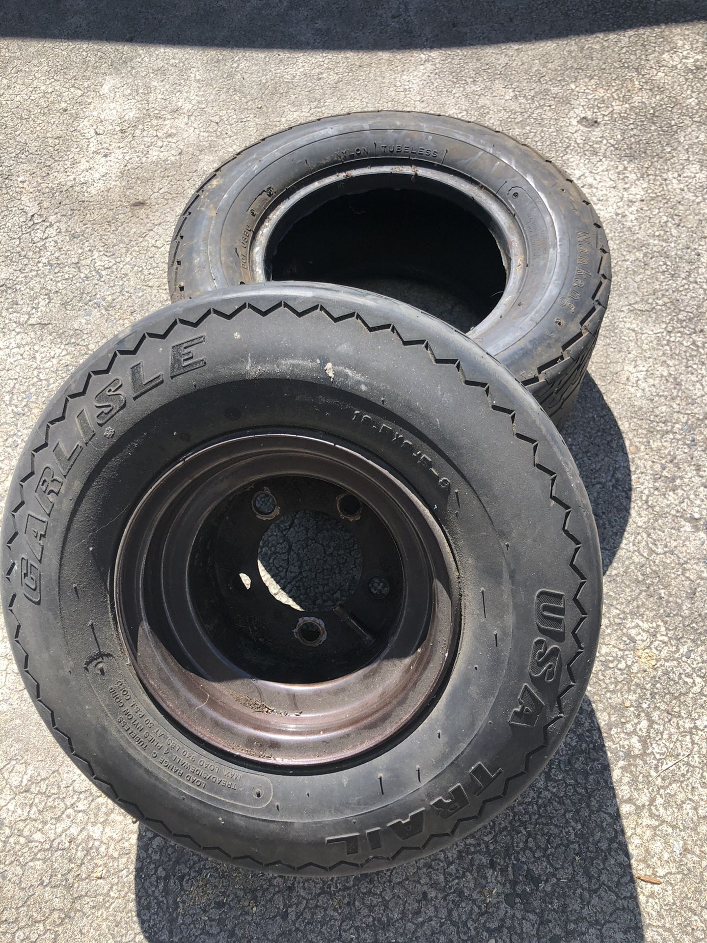 Trailer tires and one wheel