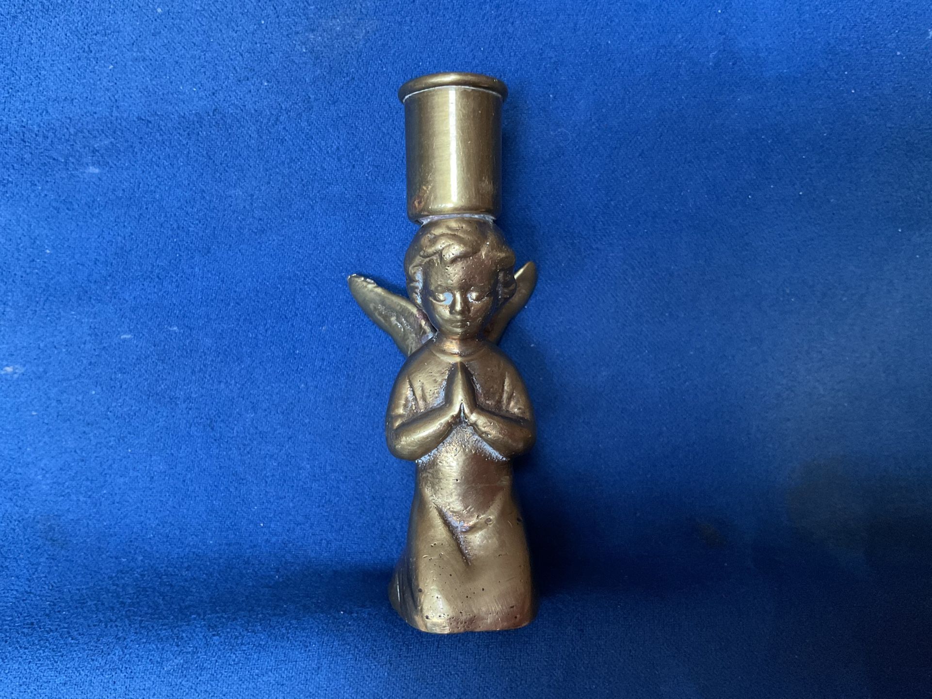 SOLID BRASS ANGEL CANDLE HOLDER