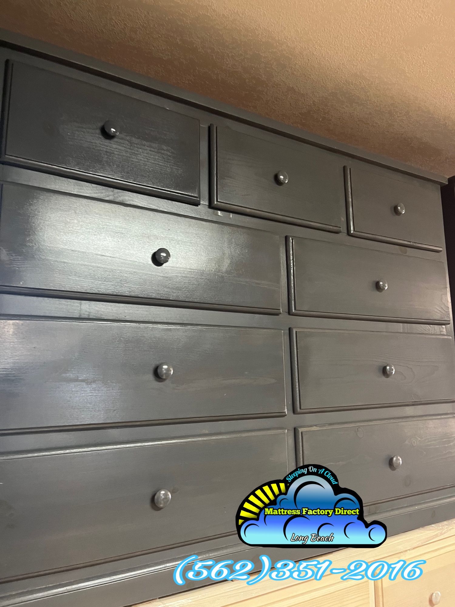 Grey Nine Drawer Dresser Pinewood Chest Cajonera Nueva 