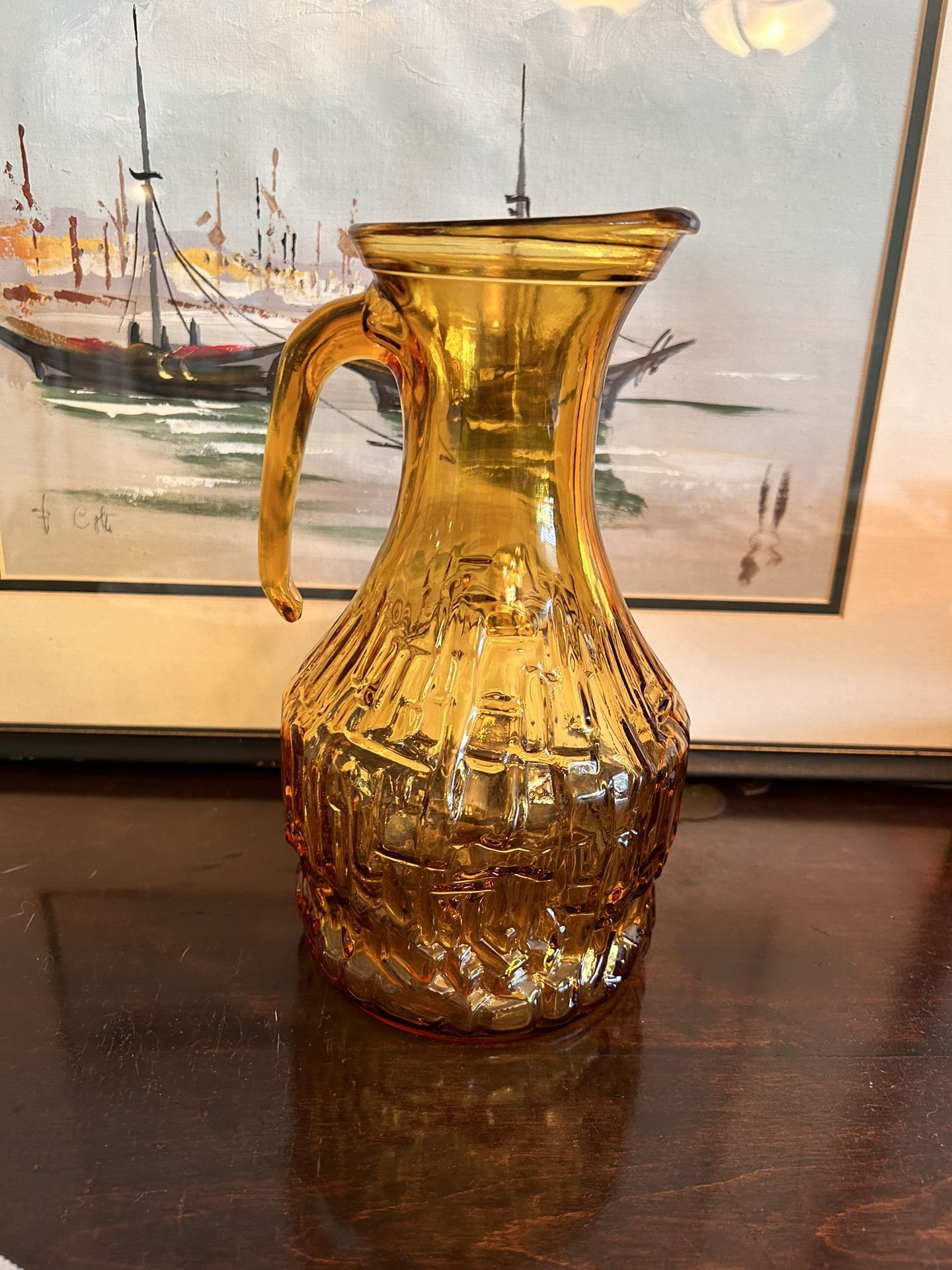 Retro Bormioli Rocco MCM Carafe Amber Glass 70's