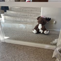 White Framed Hanging Mirror. 