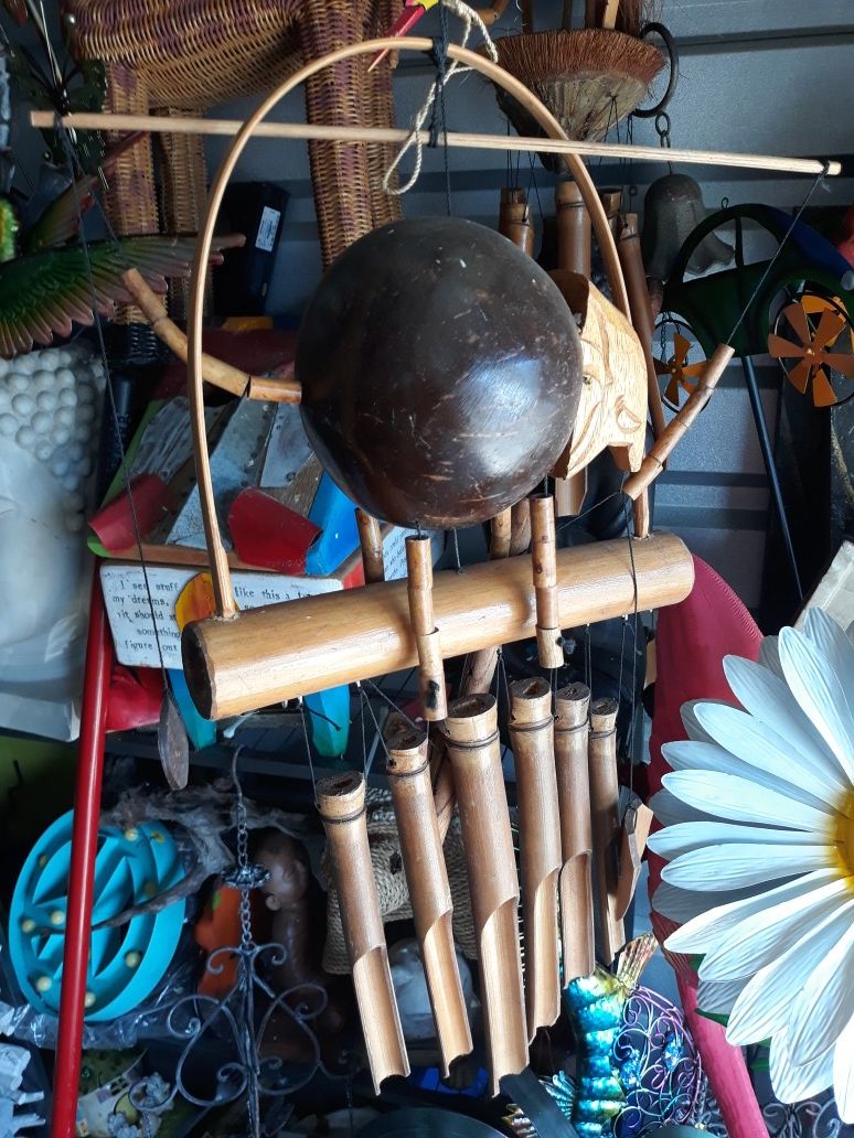 Bamboo elephant wind chime