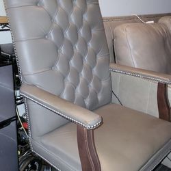 Genuine Brown Leather Chair