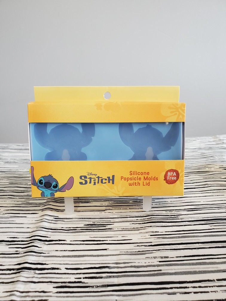 Disney Stitch Popsicle Molds with Lids and Popsicle Sticks