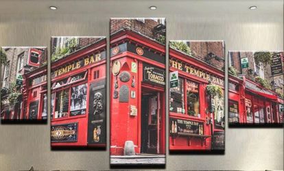 Temple Bar Canvas Art 5 Pieces Wall Art Decor
