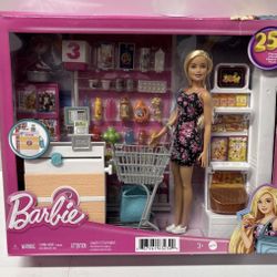 Barbie Doll & Grocery Shopping Playset