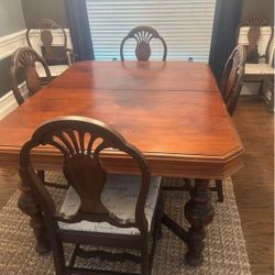 Antique Dining Room Table With Chairs And Buffet 