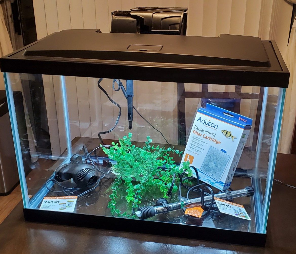 20 gallons fish tank with lid white LED lights